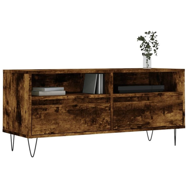 vidaXL TV-benk røkt eik 100x34,5x44,5 cm konstruert tre