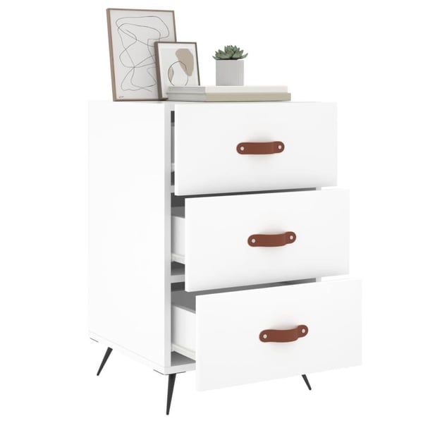 vidaXL sengebord 40x40x66 cm konstrueret træ hvid
