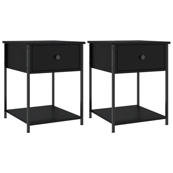 vidaXL Nattbord 2 stk svart 44x45x58 cm konstruert tre