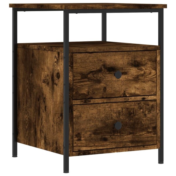 vidaXL Nattbord røkt eik 44x45x60 cm konstruert tre