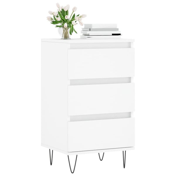 vidaXL Skjenk hvit 40x35x70 cm konstruert tre