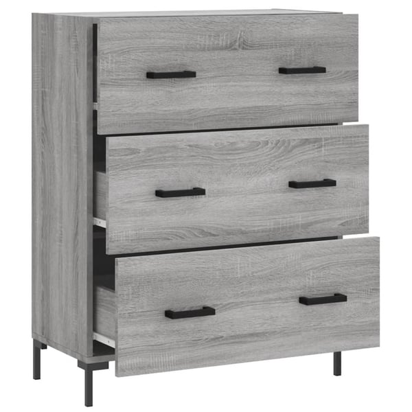vidaXL Skjenk grå sonoma 69,5x34x90 cm konstruert tre