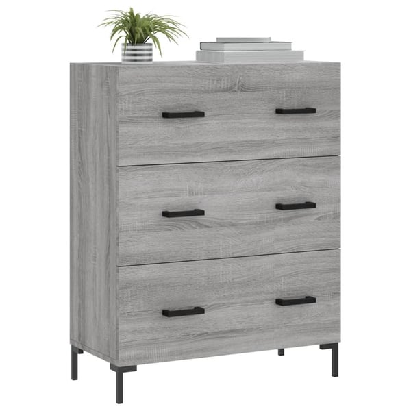 vidaXL Skjenk grå sonoma 69,5x34x90 cm konstruert tre