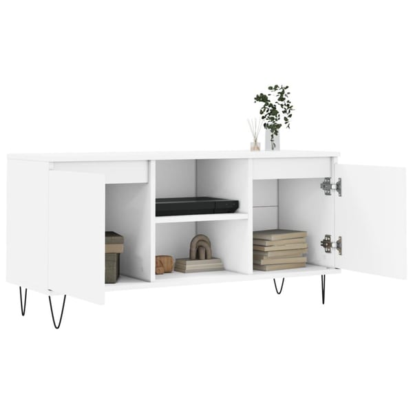 vidaXL TV-benk hvit 104x35x50 cm konstruert tre