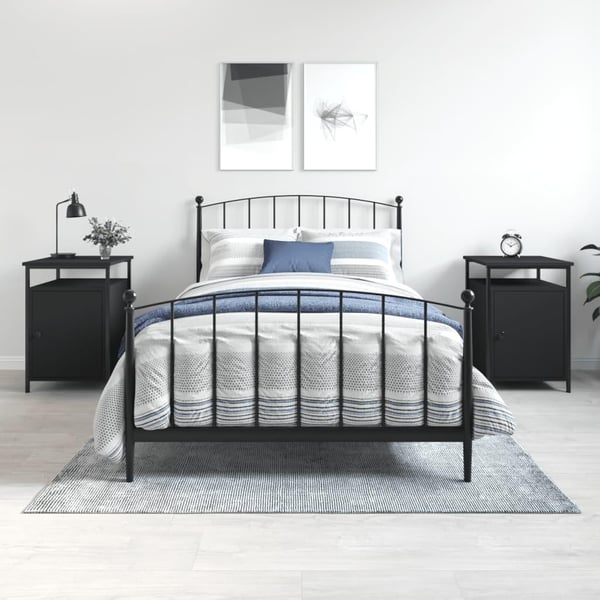 vidaXL sengeborde 2 stk. 40x42x60 cm konstrueret træ sort