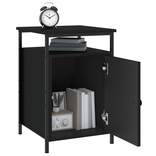 vidaXL sengeborde 2 stk. 40x42x60 cm konstrueret træ sort