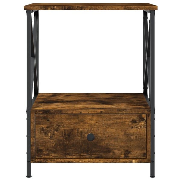 vidaXL Nattbord røkt eik 50x41x65 cm konstruert tre