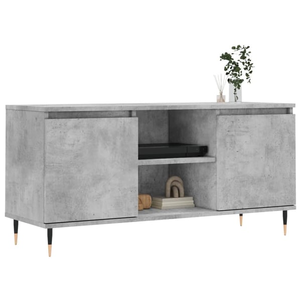 vidaXL TV-benk betonggrå 104x35x50 cm konstruert tre