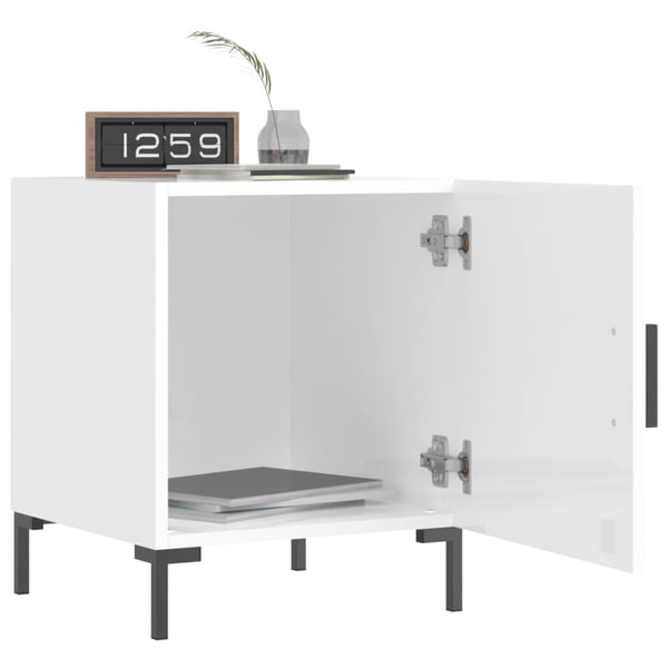 vidaXL Nattbord 2 stk høyglans hvit 40x40x50 cm konstruert tre