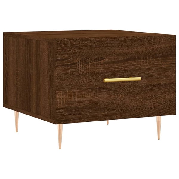 vidaXL sofabord 50x50x40 cm konstrueret træ brun egetræsfarve