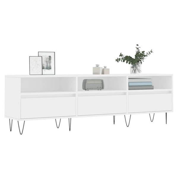 vidaXL TV-benk hvit 150x30x44,5 cm konstruert tre