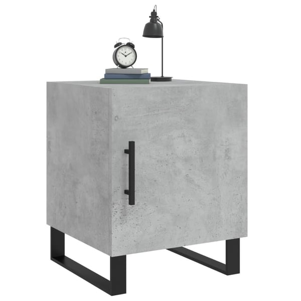 vidaXL Nattbord 2 stk betonggrå 40x40x50 cm konstruert tre