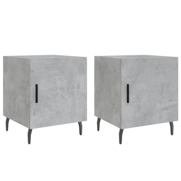 vidaXL Nattbord 2 stk betonggrå 40x40x50 cm konstruert tre