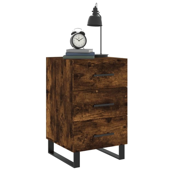 vidaXL Nattbord røkt eik 40x40x66 cm konstruert tre
