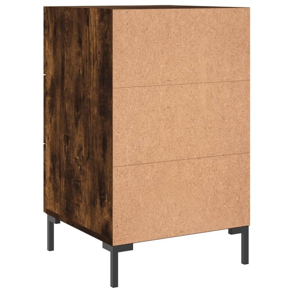 vidaXL Nattbord røkt eik 40x40x66 cm konstruert tre
