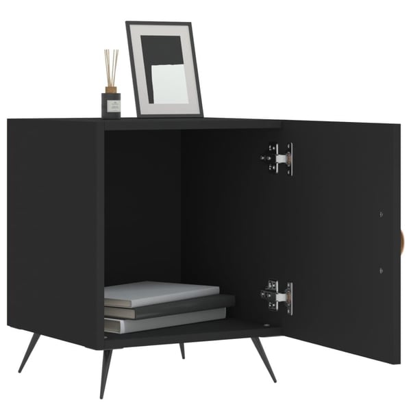 vidaXL sengeborde 2 stk. 40x40x50 cm konstrueret træ sort