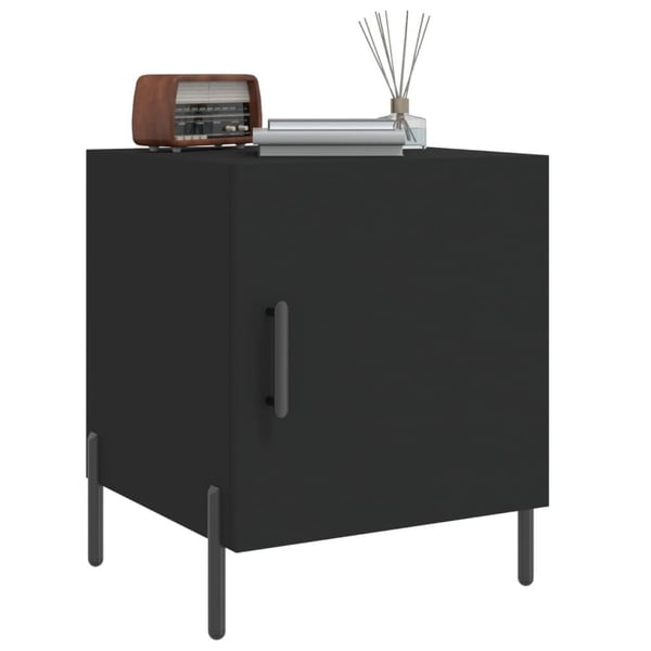vidaXL sengeborde 2 stk. 40x40x50 cm konstrueret træ sort