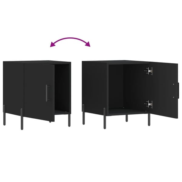 vidaXL sengeborde 2 stk. 40x40x50 cm konstrueret træ sort