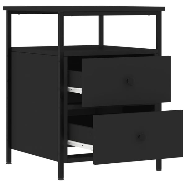 vidaXL sengebord 44x45x60 cm konstrueret træ sort
