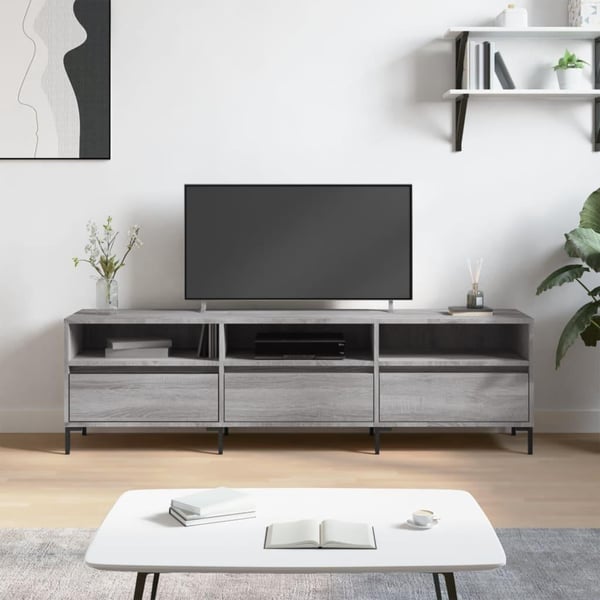 vidaXL TV-benk grå sonoma 150x30x44,5 cm konstruert tre