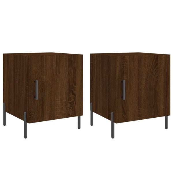 vidaXL Nattbord 2 stk brun eik 40x40x50 cm konstruert tre