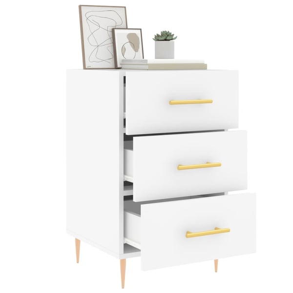 vidaXL Nattbord hvit 40x40x66 cm konstruert tre