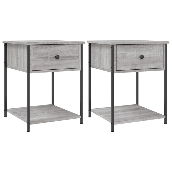 vidaXL Nattbord 2 stk grå sonoma 44x45x58 cm konstruert tre