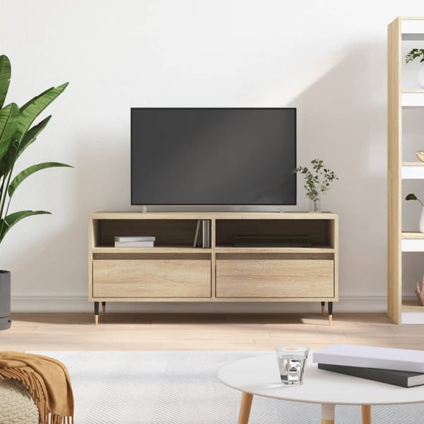 vidaXL TV-benk sonoma eik 100x34,5x44,5 cm konstruert tre
