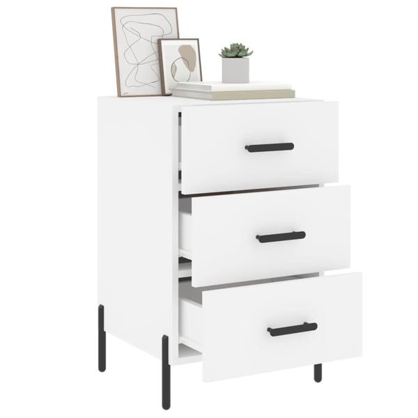vidaXL Nattbord hvit 40x40x66 cm konstruert tre