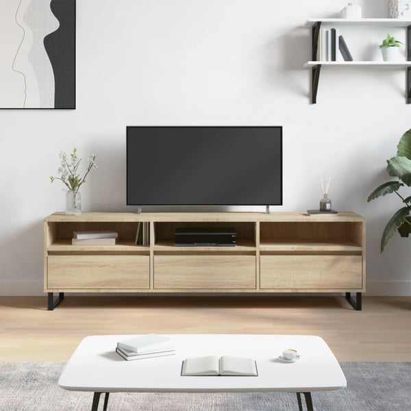 vidaXL tv-bord 150x30x44,5 cm konstrueret træ sonoma-eg