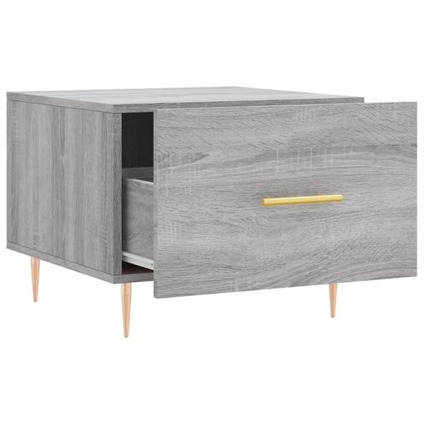 vidaXL sofabord 50x50x40 cm konstrueret træ grå sonoma-eg