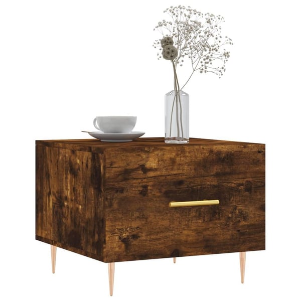 vidaXL sofabord 50x50x40 cm konstrueret træ røget egetræsfarve