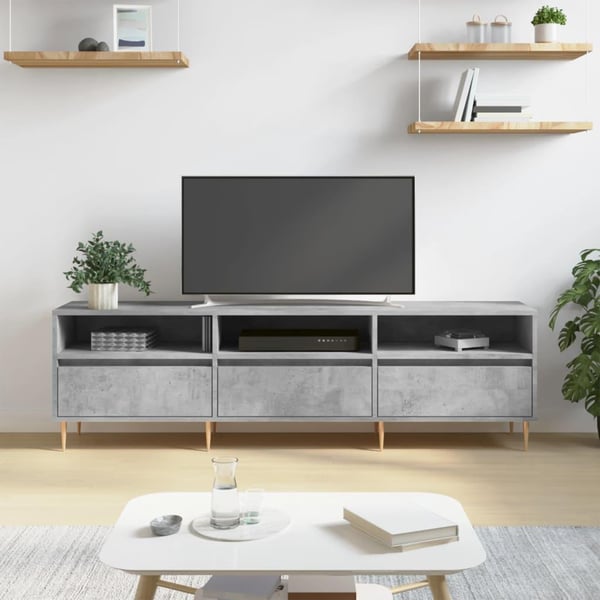 vidaXL tv-bord 150x30x44,5 cm konstrueret træ betongrå