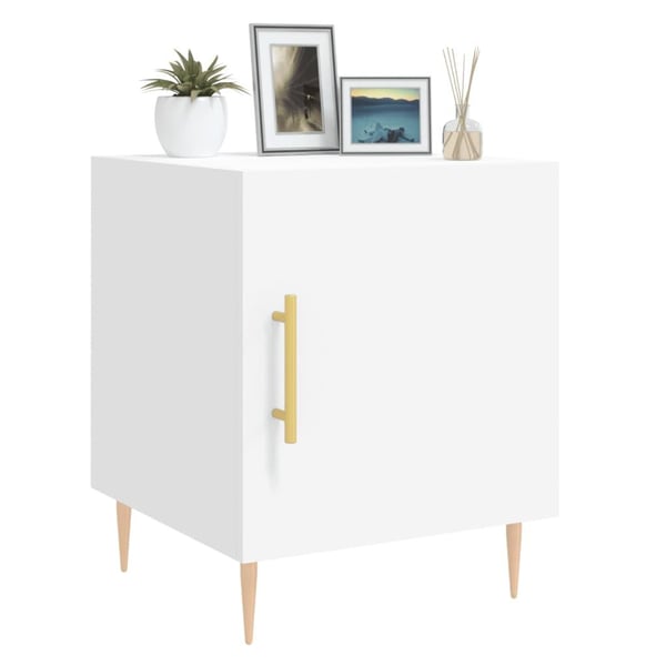 vidaXL Nattbord 2 stk hvit 40x40x50 cm konstruert tre