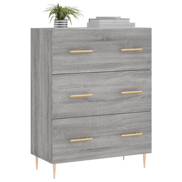 vidaXL Skjenk grå sonoma 69,5x34x90 cm konstruert tre