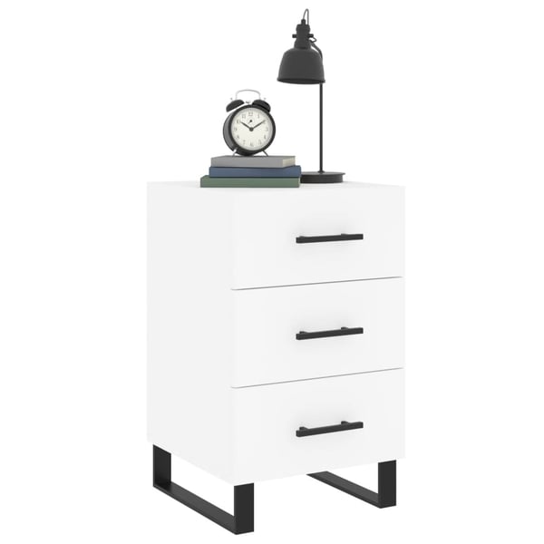 vidaXL Nattbord hvit 40x40x66 cm konstruert tre