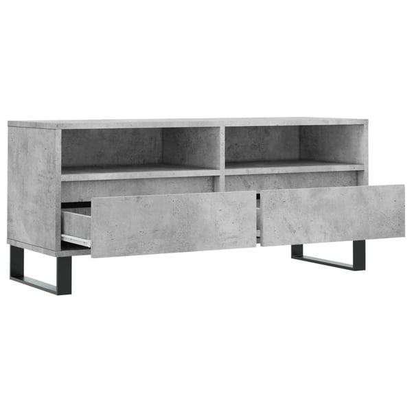vidaXL TV-benk betonggrå 100x34,5x44,5 cm konstruert tre