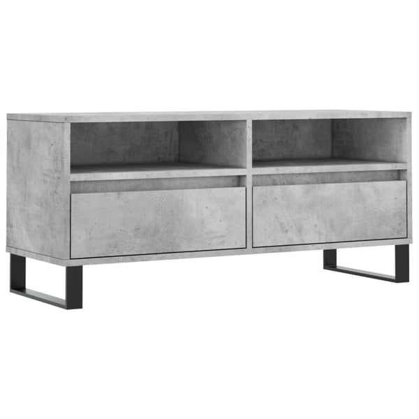 vidaXL TV-benk betonggrå 100x34,5x44,5 cm konstruert tre