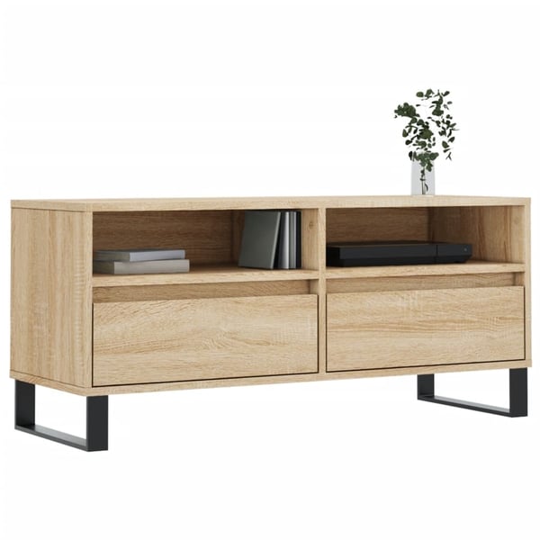 vidaXL tv-bord 100x34,5x44,5 cm konstrueret træ sonoma-eg