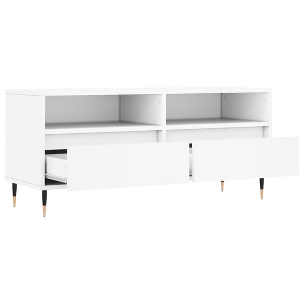 vidaXL TV-benk hvit 100x34,5x44,5 cm konstruert tre