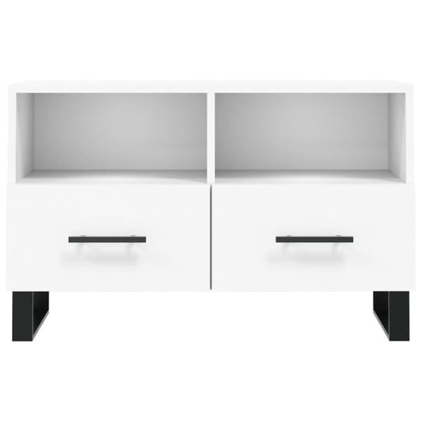 vidaXL TV-benk hvit 80x36x50 cm konstruert tre