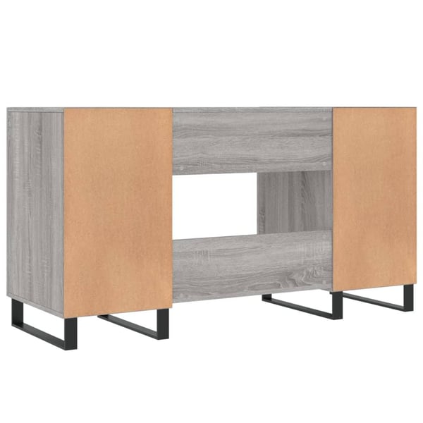 vidaXL Skrivebord grå sonoma 140x50x75 cm konstruert tre