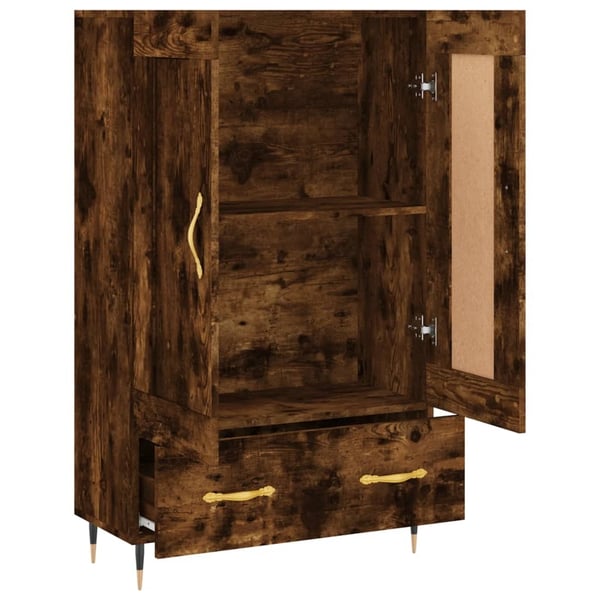 vidaXL Highboard røkt eik 69,5x31x115 cm konstruert tre
