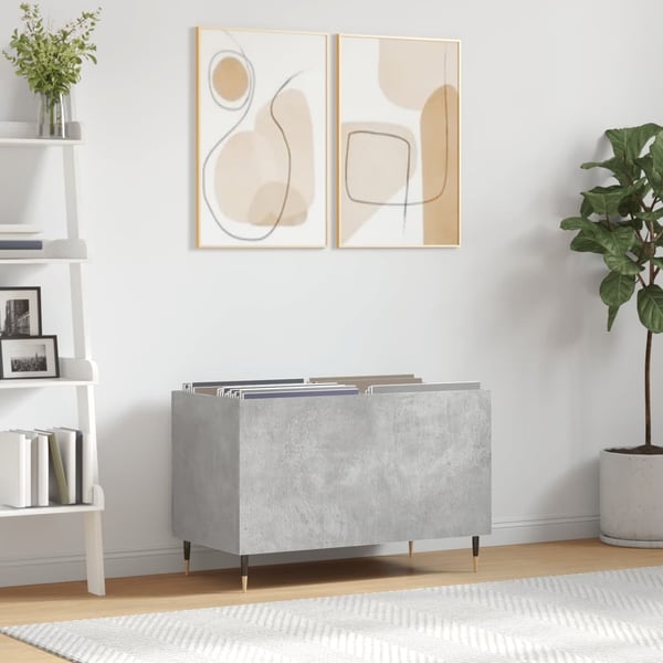 vidaXL Hifi-benk betonggrå 74,5x38x48 cm konstruert tre