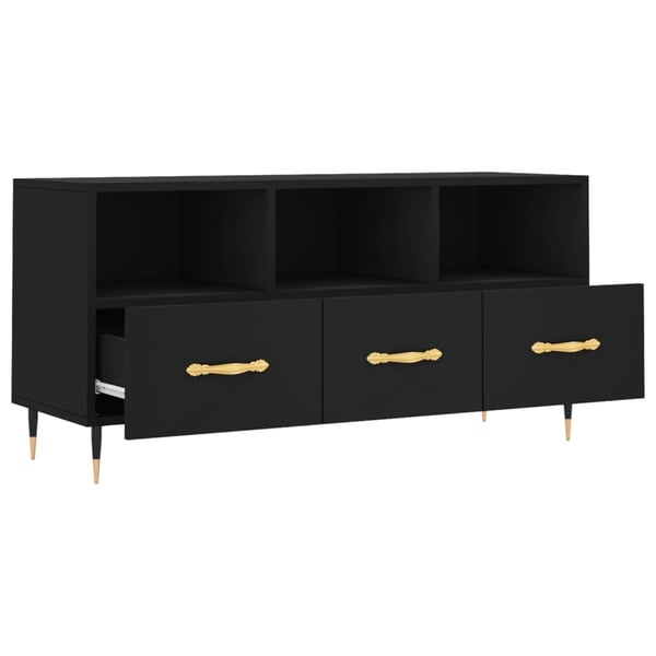 vidaXL TV-benk svart 102x36x50 cm konstruert tre