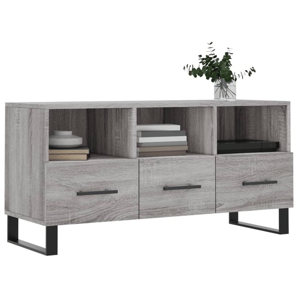 vidaXL TV-taso harmaa Sonoma 102x36x50 cm tekninen puu