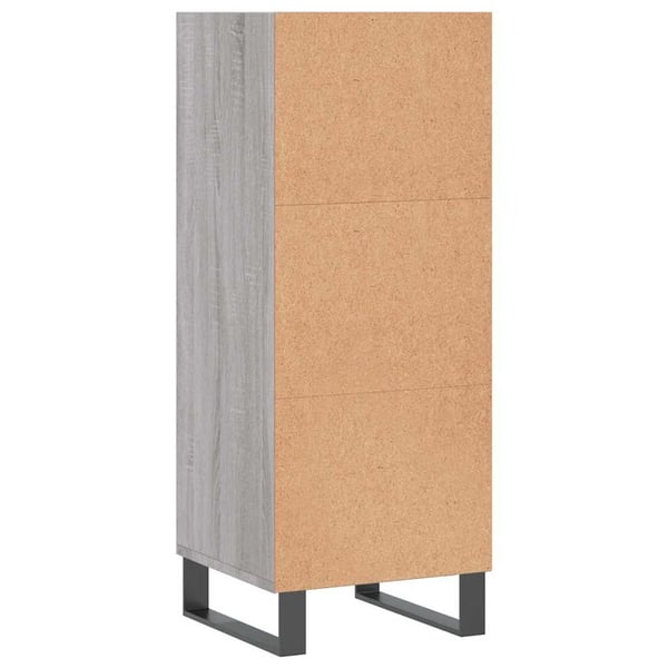 vidaXL Skjenk grå sonoma 34,5x32,5x90 cm konstruert tre