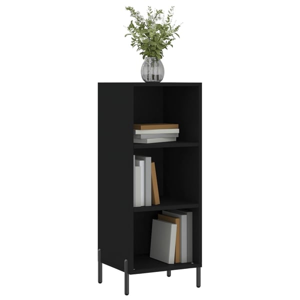 vidaXL skænk 34,5x32,5x90 cm konstrueret træ sort