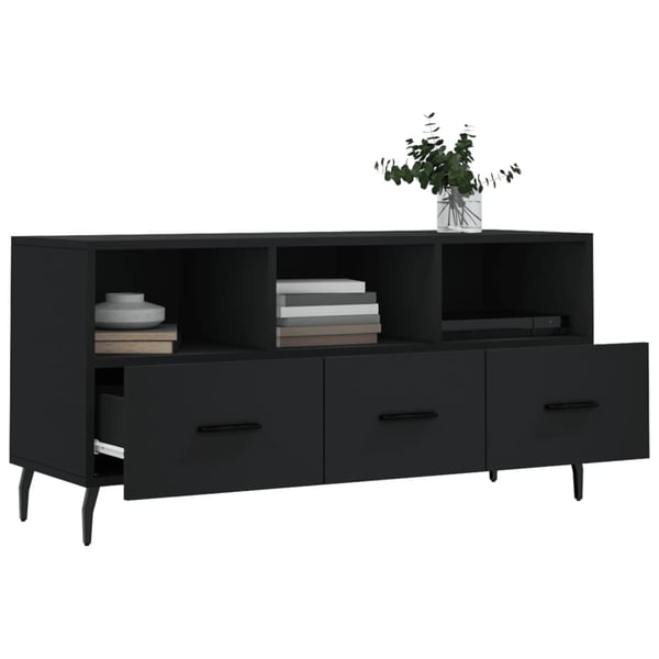 vidaXL TV-benk svart 102x36x50 cm konstruert tre
