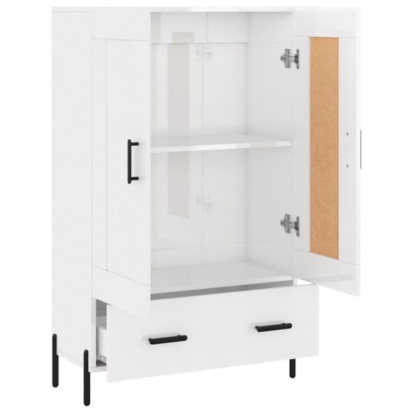 vidaXL Highboard høyglans hvit 69,5x31x115 cm konstruert tre